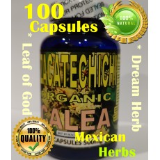 Calea Zacatechichi Mexican Dream Herb Hieba de Los suenos Leaf of God 100 Capsules/Capsulas 